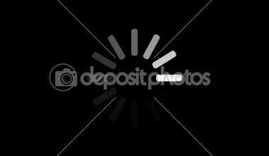 Basit siyah ve beyaz Preloader noktalar ile daire / beyaz daireler ile bir tasarım en az önyükleyici 4 k animasyon solma ve dışarı