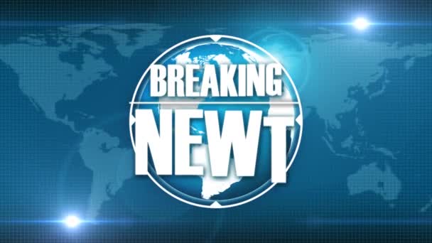 Breaking News Intro Broadcast Earth Background Animated Motion Graphic Broadcast — Stock Video