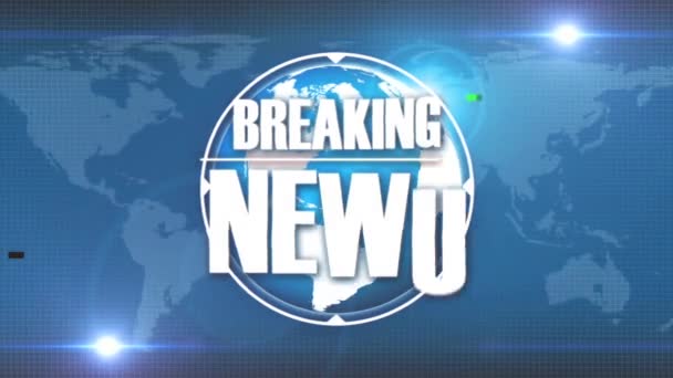 Breaking News Intro Broadcast Earth Background Animated Motion Graphic Broadcast — Stock Video