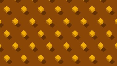 İzometrik süsleme arka plan ile küpleri hareketli / 4 k animasyon bir loopable dekoratif küpler yükselen ve movind ile sorunsuz bir şekilde arka plan
