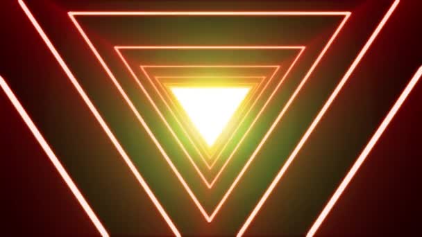 Astratto Sfondo Loop Con Neon Shiny Triangle Animazione Astratto Sfondo — Video Stock