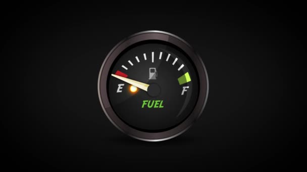 Empty Full Fuel Gauge Loop Animation Fuel Gauge Icon Arrow — Stock Video