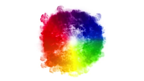 Resumen Multicolor Shockwave Smoke Background Animación Colorido Arco Iris Onda — Vídeo de stock