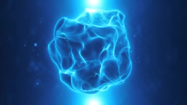 Boucle / animation 4k d'un fond abstrait de sphère de plasma organique ondulant et filant, boucle sans couture 