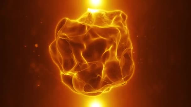 Boucle / animation 4k d'un fond abstrait de sphère de plasma organique ondulant et filant, boucle sans couture 