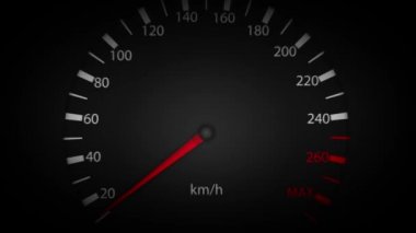 4 k araba hız göstergesi işaretçi yüksek hızlı döngü / 4 k animasyon bir araç ya da kamyon hız göstergesi start-up arka plan, tam max hız konum işaretçisini gösterge ile