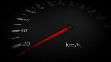 4 k araba hız göstergesi işaretçi yüksek hızlı döngü / 4 k animasyon bir araç ya da kamyon hız göstergesi start-up arka plan, tam max hız konum işaretçisini gösterge ile