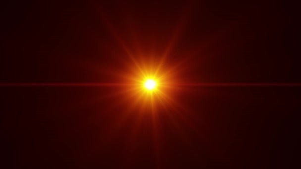 星爆光背景循环 美丽的阳光灯耀斑循环动画与旋转的光线爆裂 — 图库视频影像