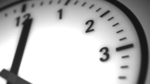Numerische Uhr Zeitraffer Hintergrundschleife Animation Einer Schwarz Weißen Uhr Zeitraffer — Stockvideo