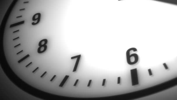 数値のクロック時間経過背景ループ アニメーション ソフトのクリーンでシンプルなデザインの黒と白の時計の時間の経過 — ストック動画