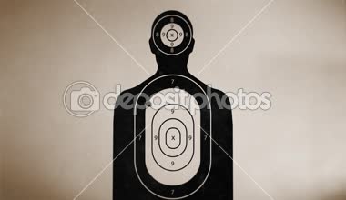 Çekim Vintage üzerinde arka plan hedef / 4 k animasyon hedef ve silah etkisi ve delikler çekim ile bir vintage eski arka plan,