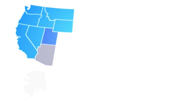 Eua Mapa Mostrando Intro Por Estados Mapa Americano Animado Fundo — Vídeo de Stock