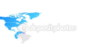 Dünya Haritası ülkeler tarafından / 4 k animasyonlu Intro kadar küresel gösterilen görünen ve teker teker ve kamera hareketi solma ülkeleri ile dünya harita Intro arka plan