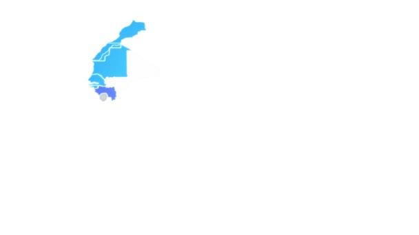 Mapa África Mostrando Intro Por Regiones Mapa África Animado Fondo — Vídeo de stock