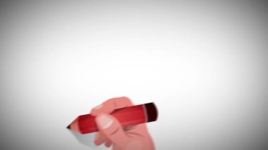 İşadamı el izleme başarı ok / 4 k animasyonlu bir iş geçmişi adam el ile olarak kalem tutan ve bir başarı ok işaret izleme