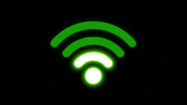 Kablosuz Internet sinyal simgesini Glowing / kablosuz Internet bağlantı simgesinin 4 k animasyon parlayan