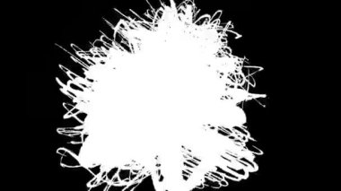Mürekkep karalamak siyah ve beyaz doku animasyon döngüsü / siyah grunge ile hareket grafik animasyon karalanmış beyaz arka plan üzerinde mürekkep şekillerini