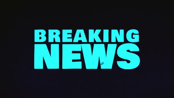 Breaking News Tło Glitch Efekty Animowane Grafiki Ruchu Transmisji Pilnych — Wideo stockowe