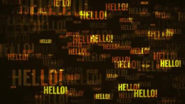 4 k Merhaba ileti arka planını döngü / animasyon Merhaba mesaj word arka plan sorunsuz döngü