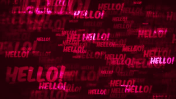 Hello Message Background Loop Animation Hello Message Word Background Seamless — Stock Video