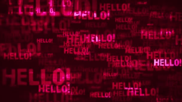 Hello Üzenet Háttér Loop Animáció Hello Word Háttere Varrat Nélküli — Stock videók