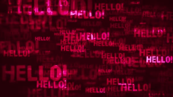 Hello Bericht Achtergrond Lus Animatie Van Hallo Bericht Word Achtergrond — Stockvideo