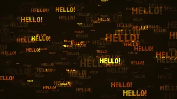 Hello Üzenet Háttér Loop Animáció Hello Word Háttere Varrat Nélküli — Stock videók