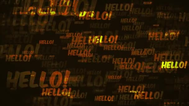 Ciclo Hello Message Background Animazione Sfondo Parola Messaggio Ciao Seamless — Video Stock