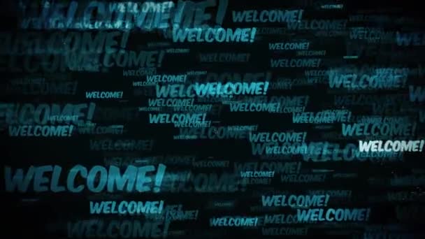 Welcome Message Background Loop Animation Welcome Message Word Background Seamless — Stock Video