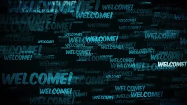 Welcome Message Background Loop Animação Mensagens Boas Vindas Word Background — Vídeo de Stock