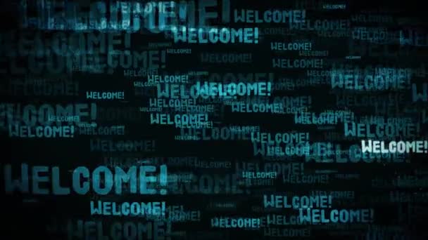 Ciclo Welcome Message Background Animazione Della Priorità Bassa Parola Del — Video Stock