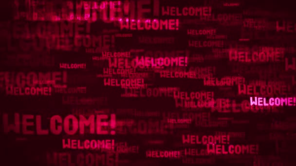 Καλώς Φόντου Μήνυμα Βρόχο Animation Του Μήνυμα Καλωσορίσματος Λέξη Φόντο — Αρχείο Βίντεο
