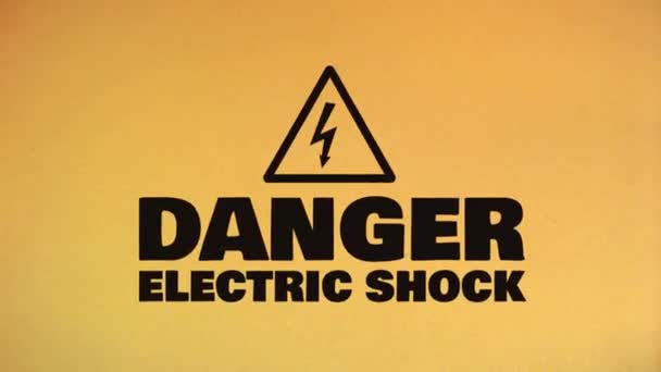 Caution Hazard Icon Bad Old Film Tape Animation Caution Warning — Stock Video