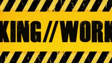 Animasyon bir inşaat iş bant kayıt arka plan sorunsuz döngü / ilerleme kaset işareti sorunsuz döngü içinde iş