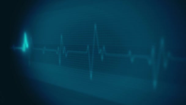 Signal d'onde de pulsation cardiaque médicale 4k / Animation d'un fond de technologie de la santé avec onde sinusoïdale rouge du signal de pulsation cardiaque 