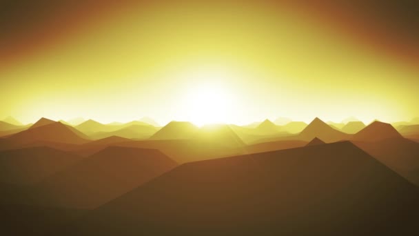 Berge Landschaft Silhouette Hintergrund Schleife Animation Einer Abstrakten Fraktalen Gebirgslandschaft — Stockvideo