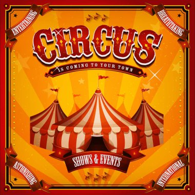 Retro ve vintage sirk afiş arka plan, kayan yazı, büyük, zarif başlıkları ve doku Sanat Festivali etkinlikleri ve eğlence arka plan resmi