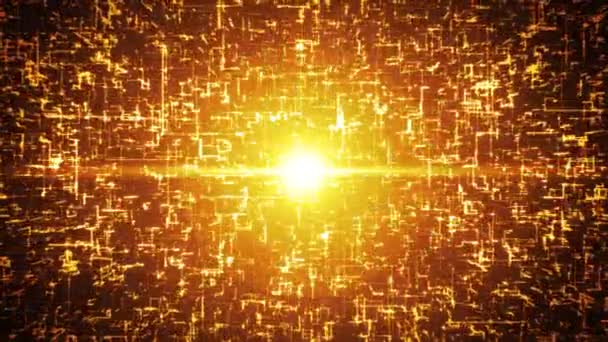 Résumé Technologie Arrière-plan / Animation d'un arrière-plan abstrait avec lignes et coins, graphiques de données en mouvement, décoloration et zoom 