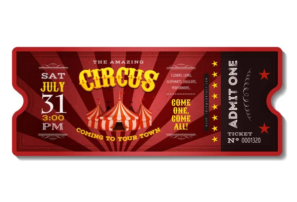 Εκλεκτής ποιότητας τσίρκο εισιτήριο — Διανυσματικό Αρχείο