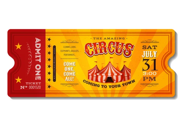 Vintage cirkus Ticket — Stockový vektor