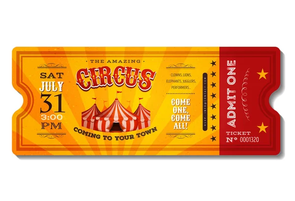 Billete de Circo Vintage — Vector de stock