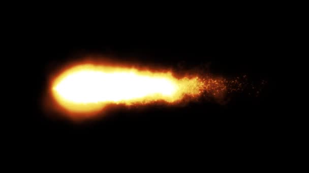 Shockwave Power Fire Meteor Loop Animation Powerful Fire Comet Speed — Stock Video