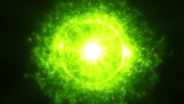 Partículas Abstractas Del Sol Lazo Fondo Brillante Animación Fondo Sol — Vídeo de stock