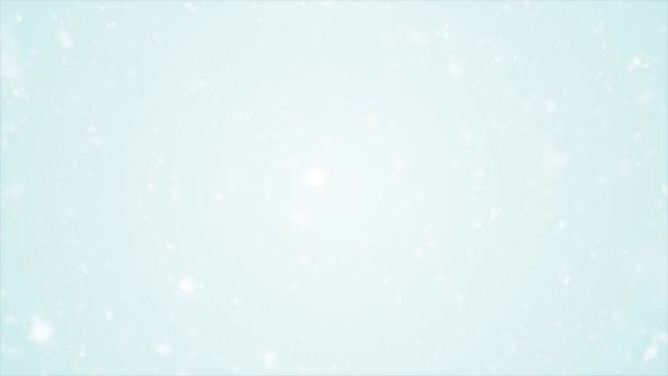 白い雪背景ループ 雪と粒子と抽象的なぼやけた白い背景の 動画落ちて シームレスでループ — ストック動画
