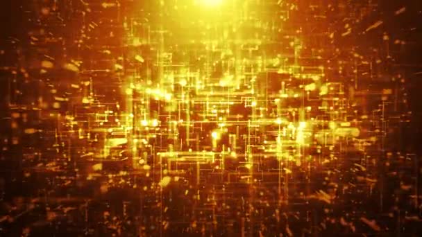 Abstrait Fond de haute technologie Animation en boucle / 4k d'un fond de technologie abstrait avec des lignes et des points infographies, fondu de données et zoom en boucle transparente 