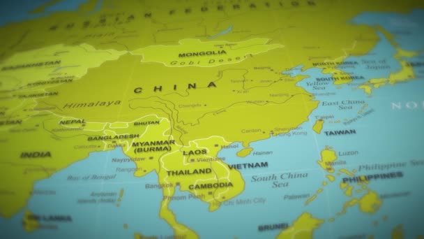 Carte Monde Vol Dessus Arrière Plan Animation Une Carte Monde — Video