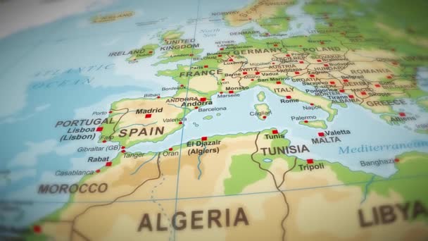 Géographie Carte Monde Vol Dessus Arrière Plan Animation Une Carte — Video