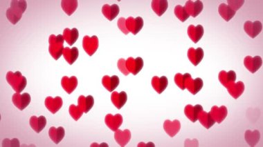 Hearts arka plan Sevgililer günü Için/4k animasyon zarif bir tasarım soyut arka plan kalp şekilleri ve kalıpları ile yükselen, uçan ve solma
