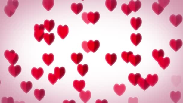 Hearts Flying Achtergrond Voor Valentijnsdag Animatie Van Een Elegant Ontwerp — Stockvideo