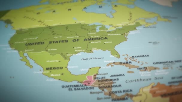 Carte Monde Vol Dessus Arrière Plan Animation Une Carte Monde — Video